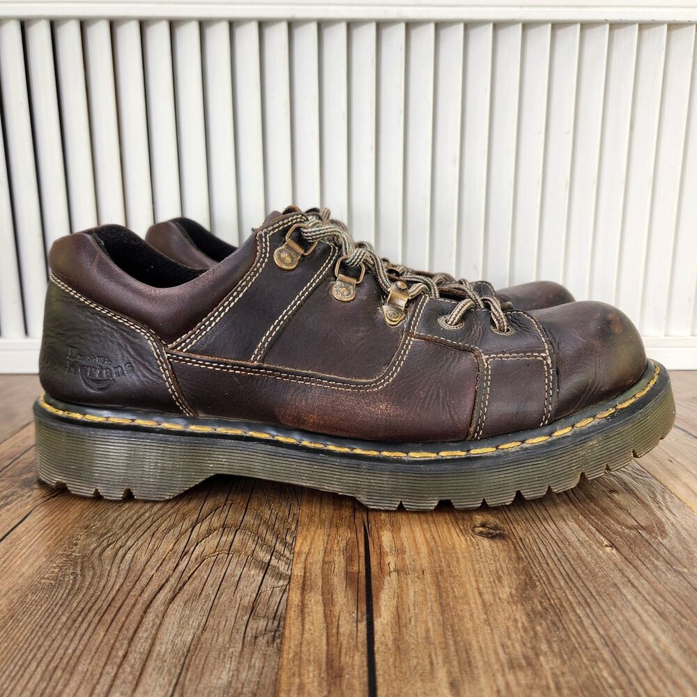 VINTAGE Dr Martens 8A79 Oxfords Men's 13 Brown Leather Chunky Y2K Platform Shoes